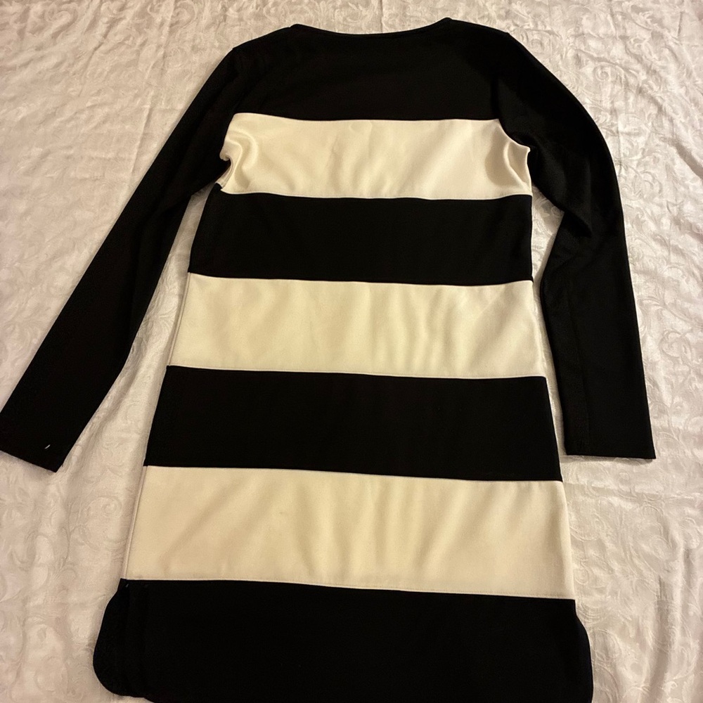 Daniel Cremieux Dress in Black and White Stripes - Picture 5 of 5